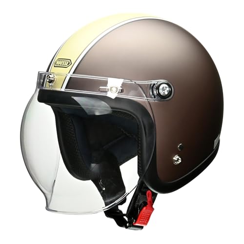 リード工業(LEAD) バイクヘルメット ジェット MOUSSE ムース マットブラウン×アイボリー フリーサイズ (57～60cm未満) 全排気量対応